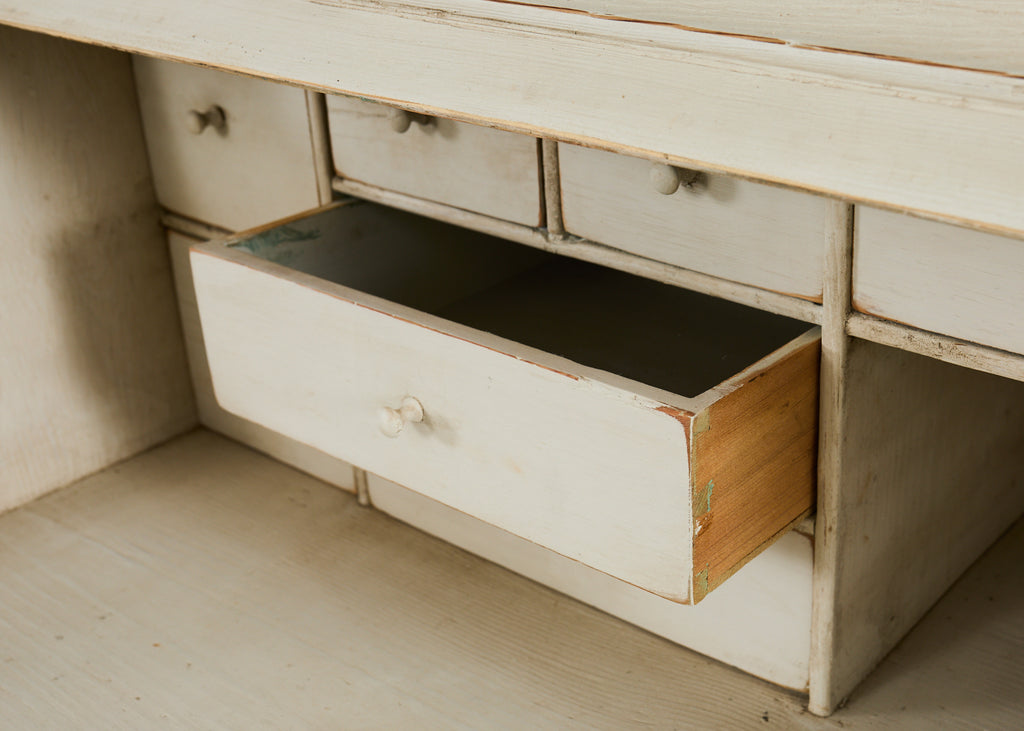 18th Century Swedish Gustavian Two Part Painted Secretary