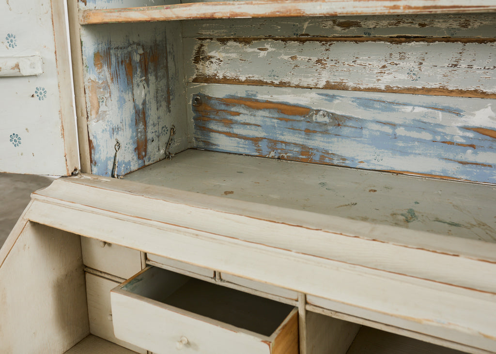 18th Century Swedish Gustavian Two Part Painted Secretary