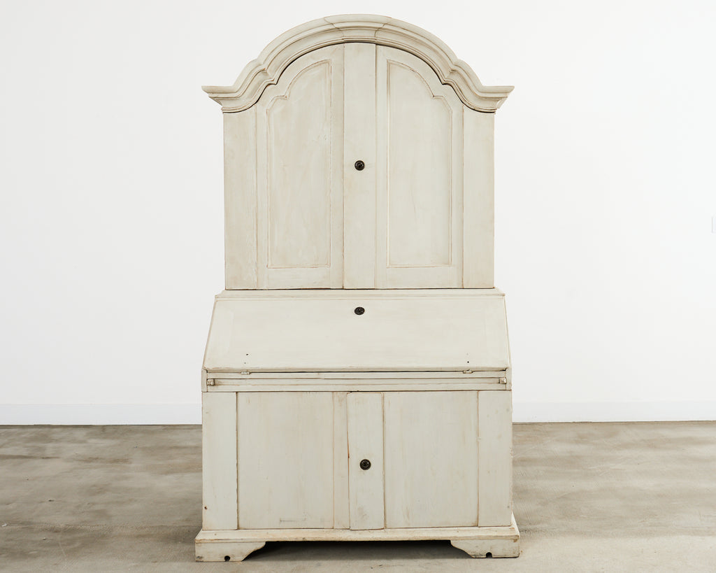18th Century Swedish Gustavian Two Part Painted Secretary