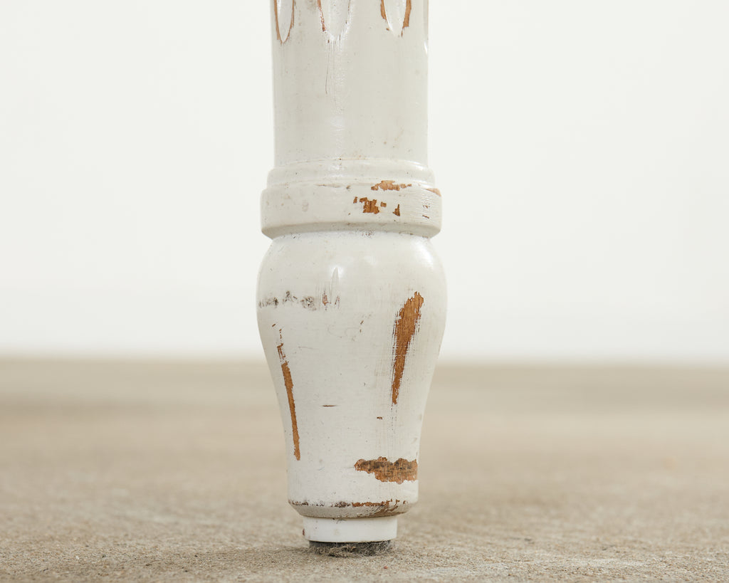 Set of Six Louis XVI Style Square Back Painted Dining Chairs