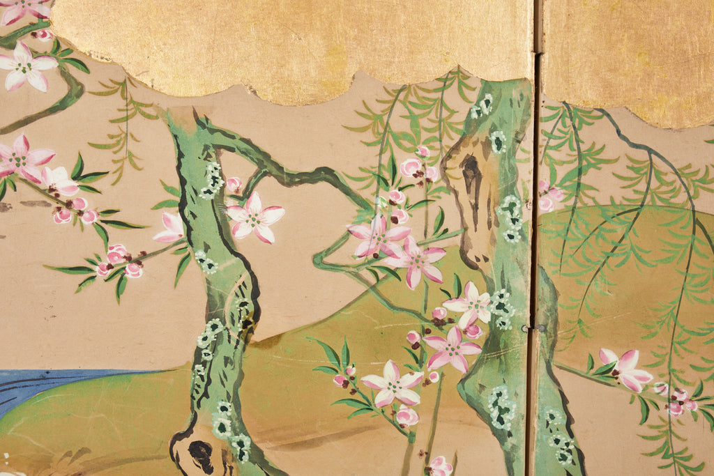 Japanese Edo Six Panel Table Screen After Maruyama Okyo