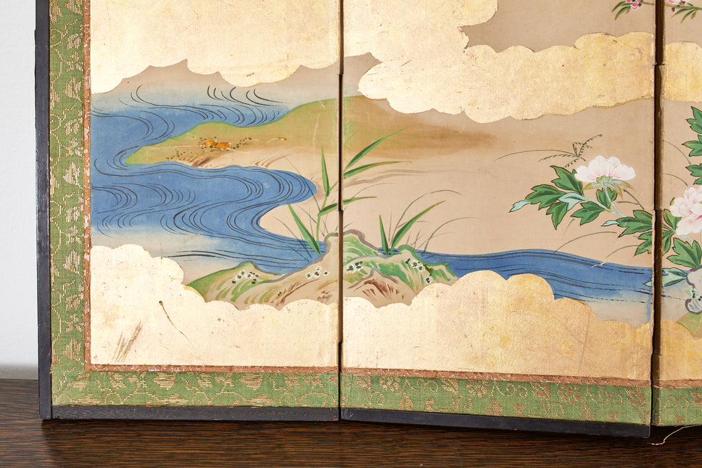 Japanese Edo Six Panel Table Screen After Maruyama Okyo