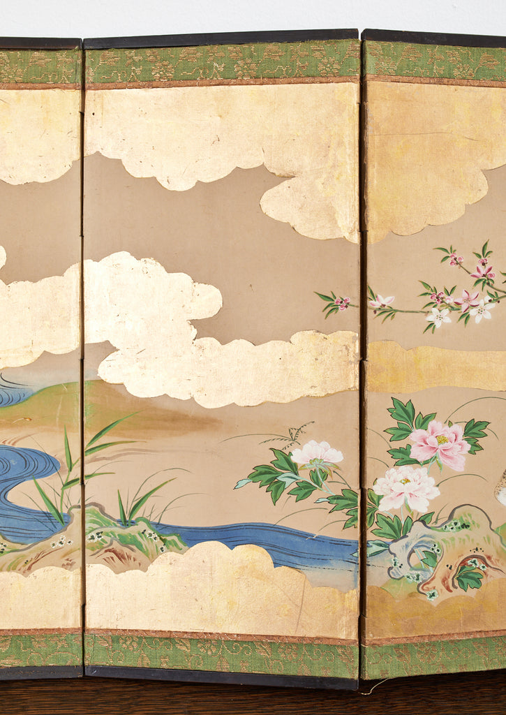 Japanese Edo Six Panel Table Screen After Maruyama Okyo