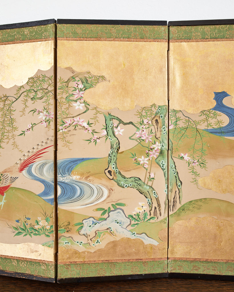 Japanese Edo Six Panel Table Screen After Maruyama Okyo