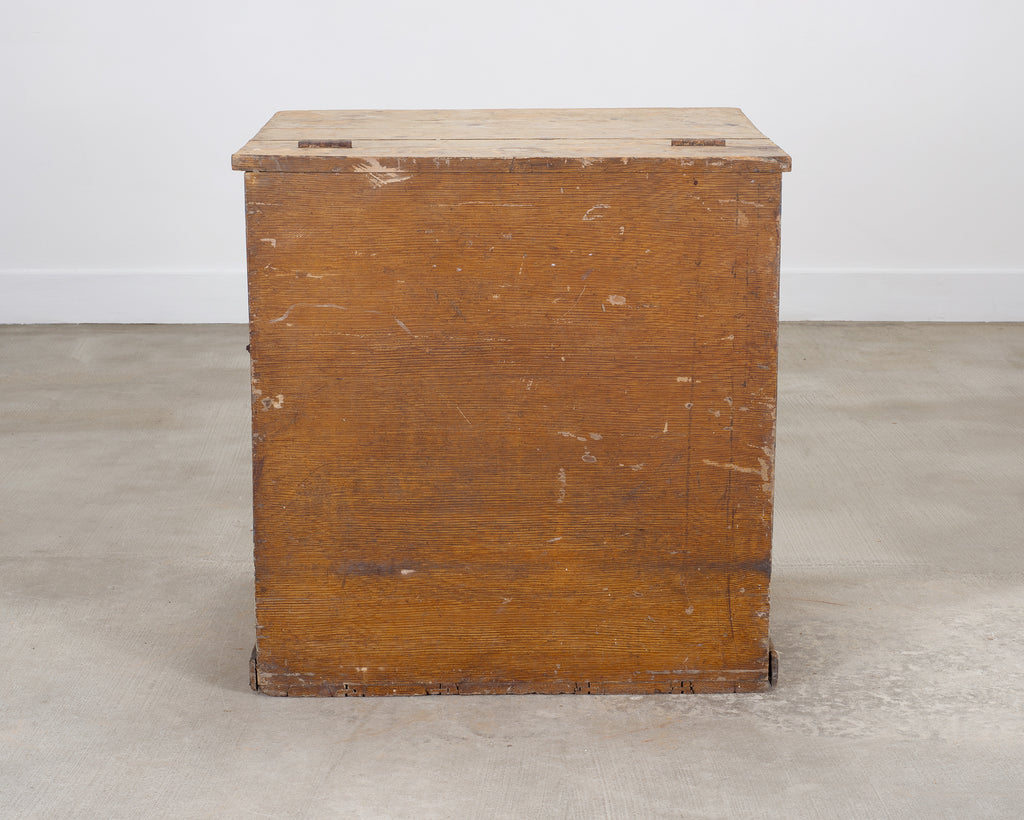 19th C. English Painted Pine Chest with Georgian Manor Façade