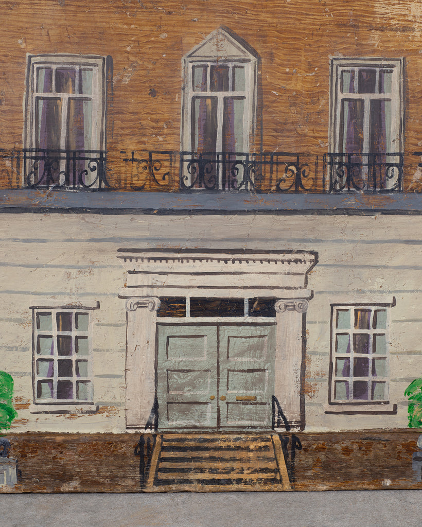 19th C. English Painted Pine Chest with Georgian Manor Façade