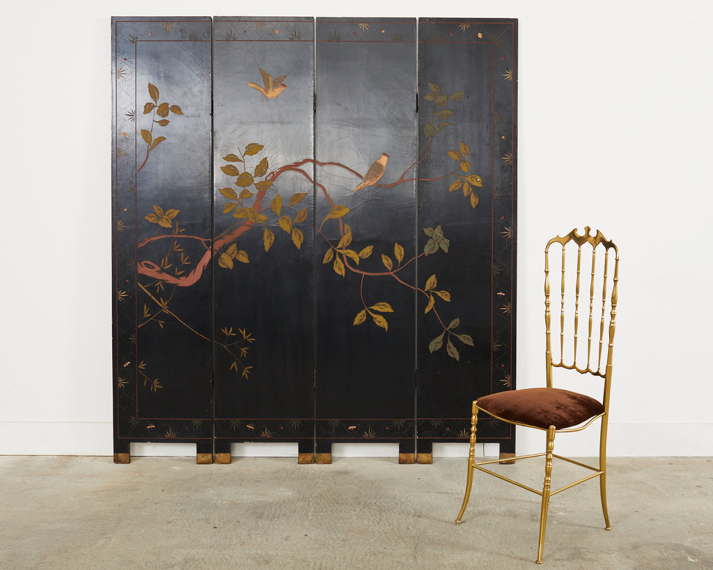 Chinese Export Four Panel Coromandel Dream of the Red Chamber