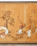 17th Century Japanese Edo Four Panel Screen Hotei with Chinese Sages
