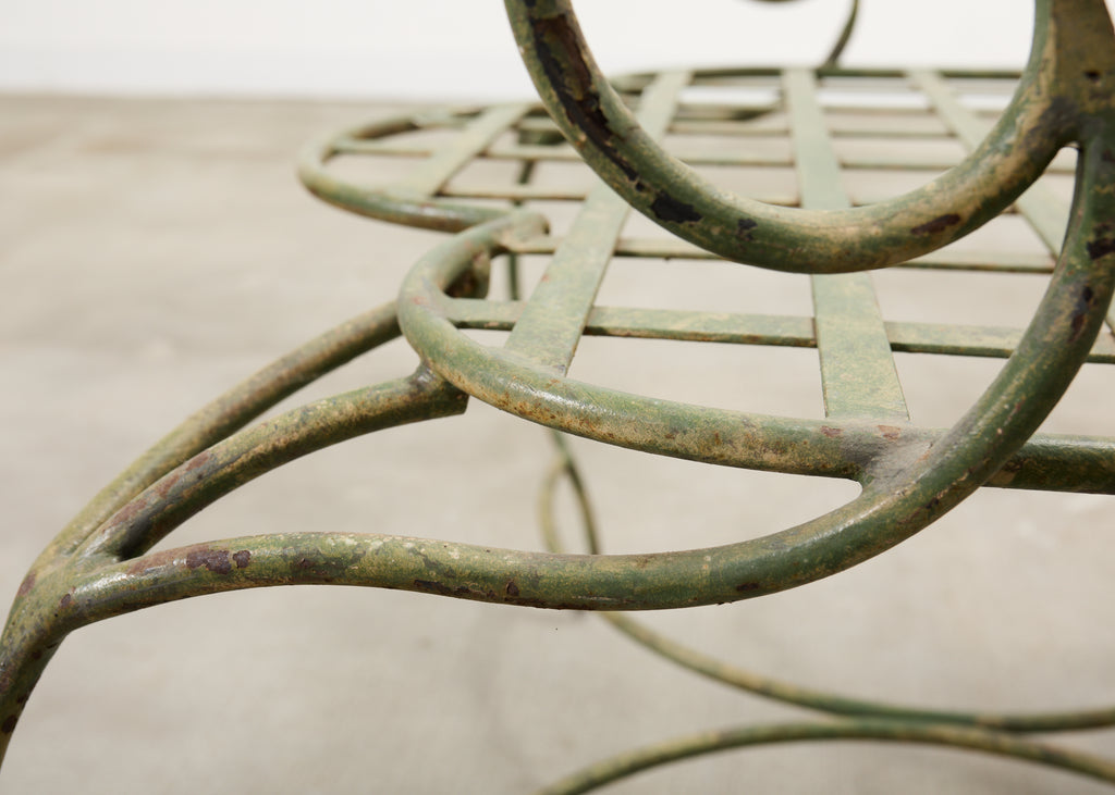 Set of Four Rose Tarlow Style Iron Lattice Garden Chairs