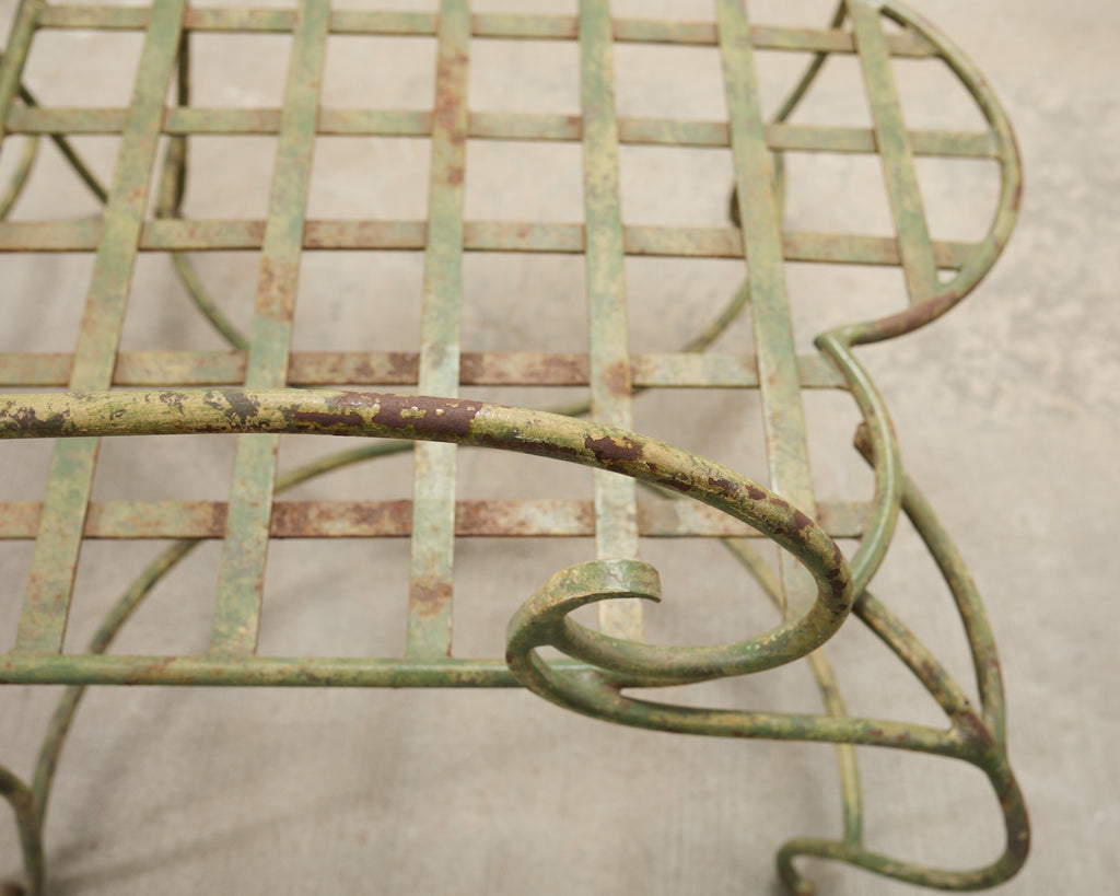 Set of Four Rose Tarlow Style Iron Lattice Garden Chairs