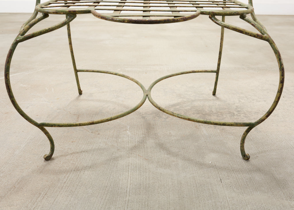 Set of Four Rose Tarlow Style Iron Lattice Garden Chairs