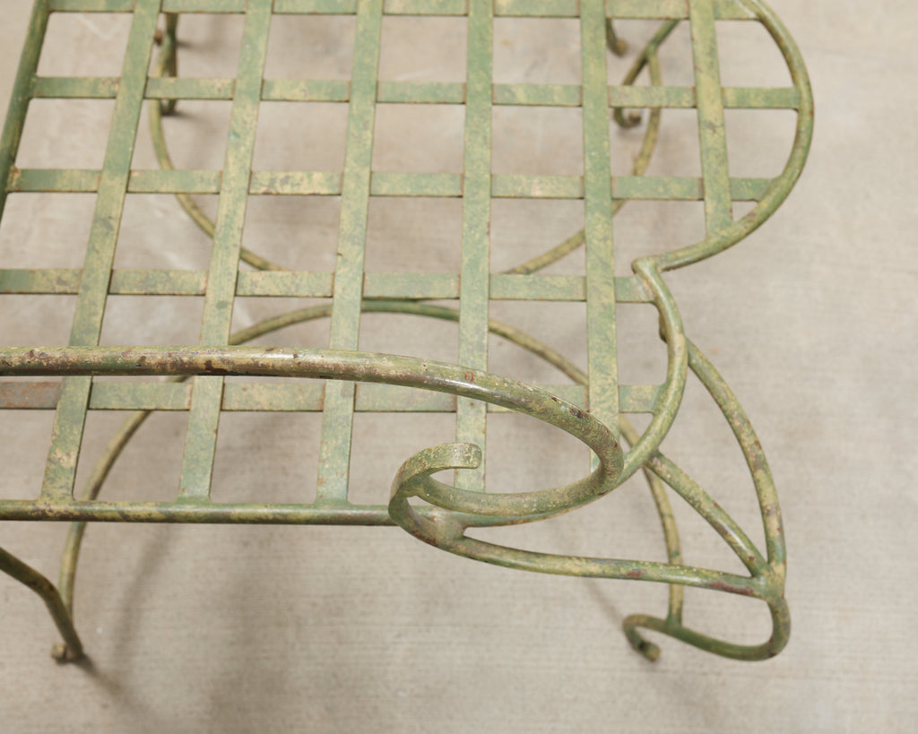 Set of Four Rose Tarlow Style Iron Lattice Garden Chairs