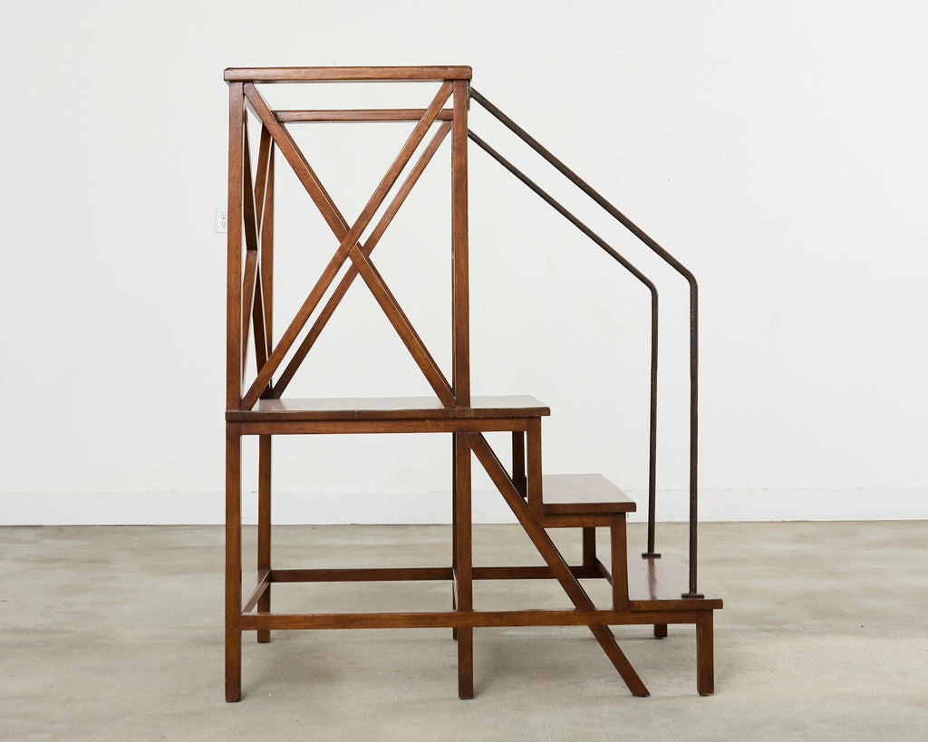 Rose Tarlow Walnut Dayton Hall Library Step Ladder
