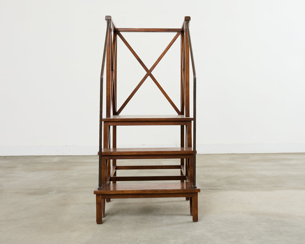 Rose Tarlow Walnut Dayton Hall Library Step Ladder