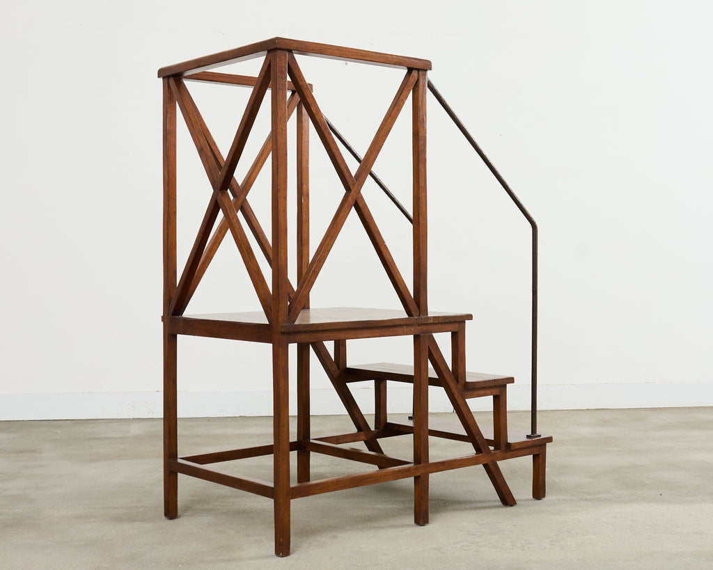 Rose Tarlow Walnut Dayton Hall Library Step Ladder