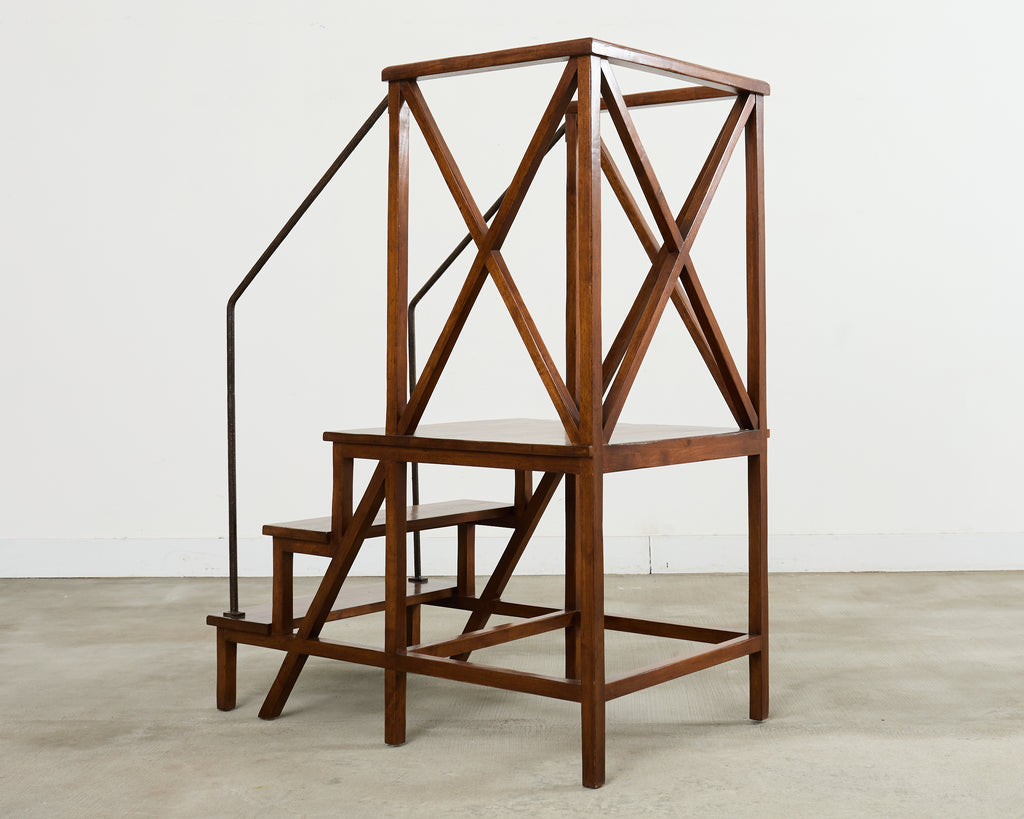 Rose Tarlow Walnut Dayton Hall Library Step Ladder