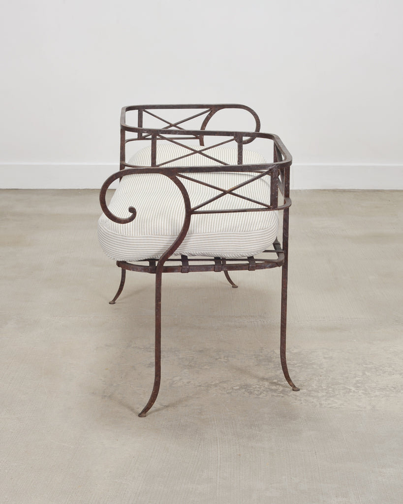 20th C. French Neoclassical Iron Tête-À-Tête Garden Bench