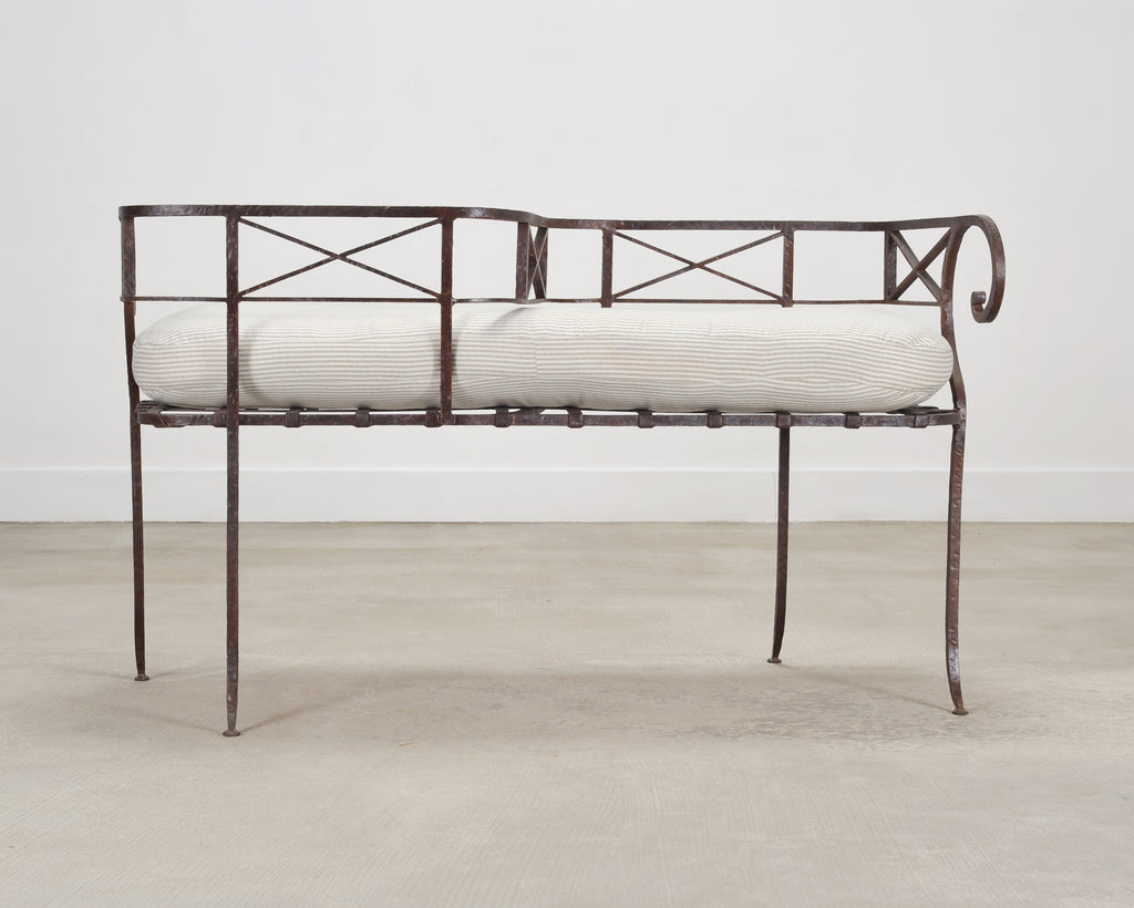 20th C. French Neoclassical Iron Tête-À-Tête Garden Bench