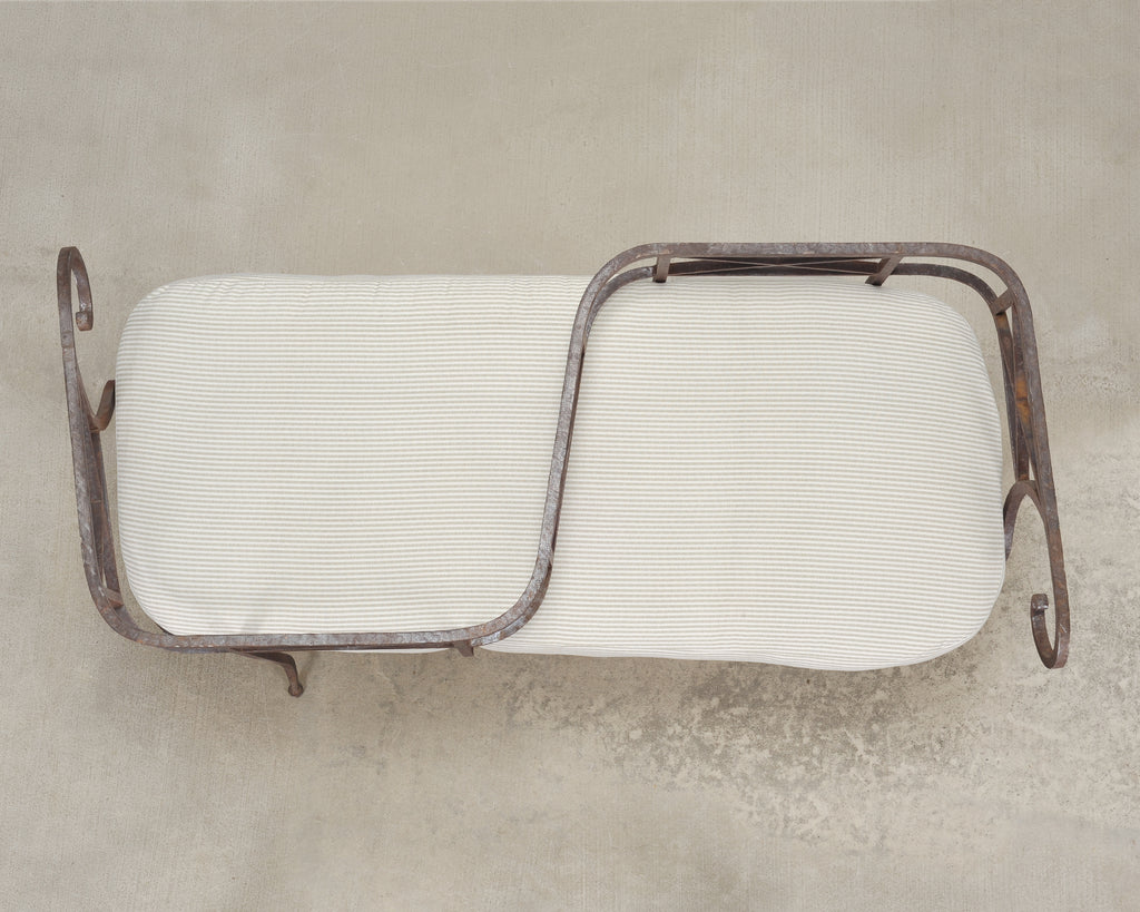 20th C. French Neoclassical Iron Tête-À-Tête Garden Bench