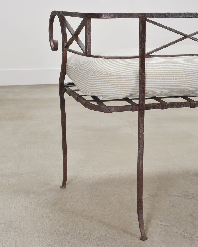 20th C. French Neoclassical Iron Tête-À-Tête Garden Bench