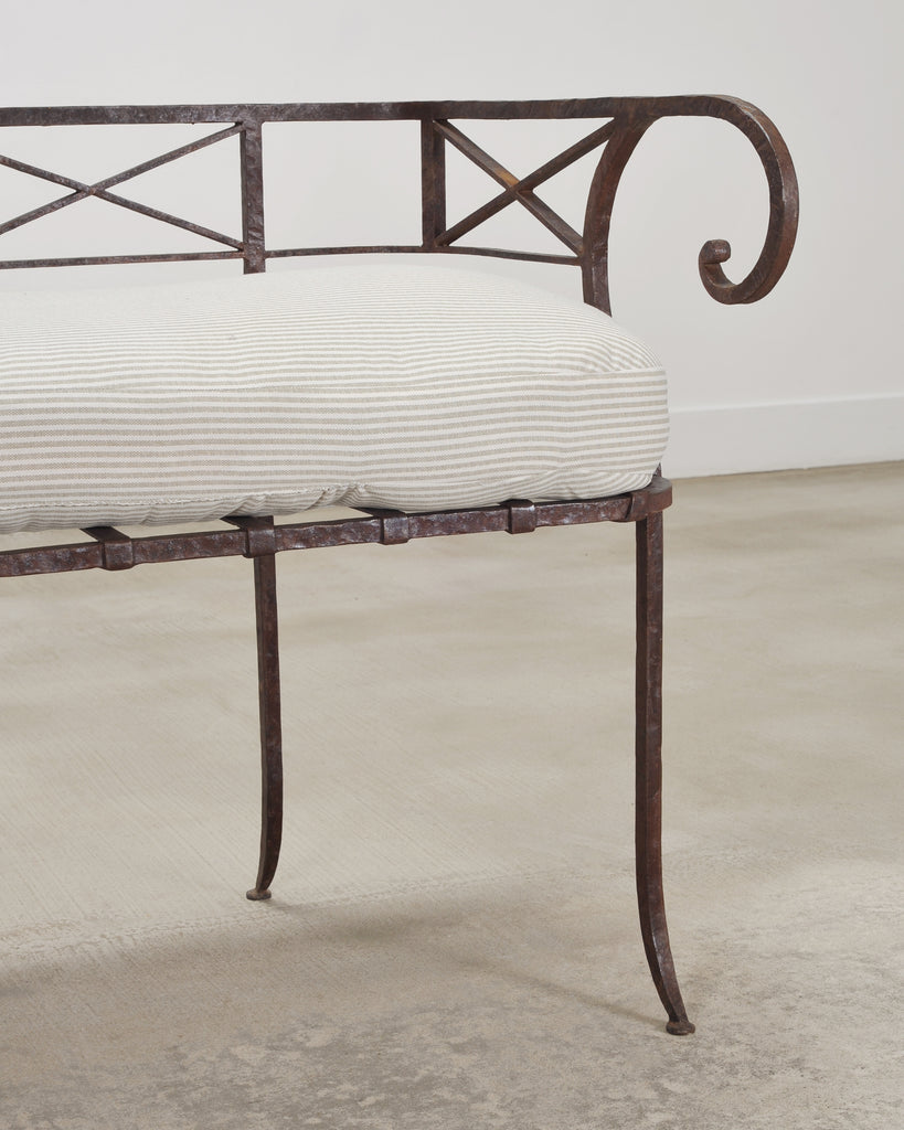 20th C. French Neoclassical Iron Tête-À-Tête Garden Bench