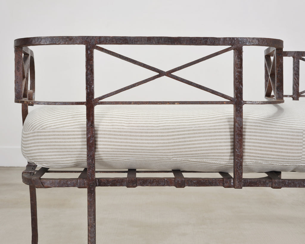 20th C. French Neoclassical Iron Tête-À-Tête Garden Bench