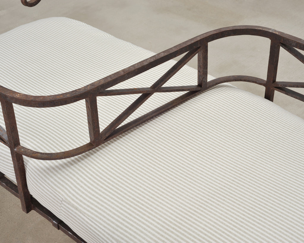 20th C. French Neoclassical Iron Tête-À-Tête Garden Bench