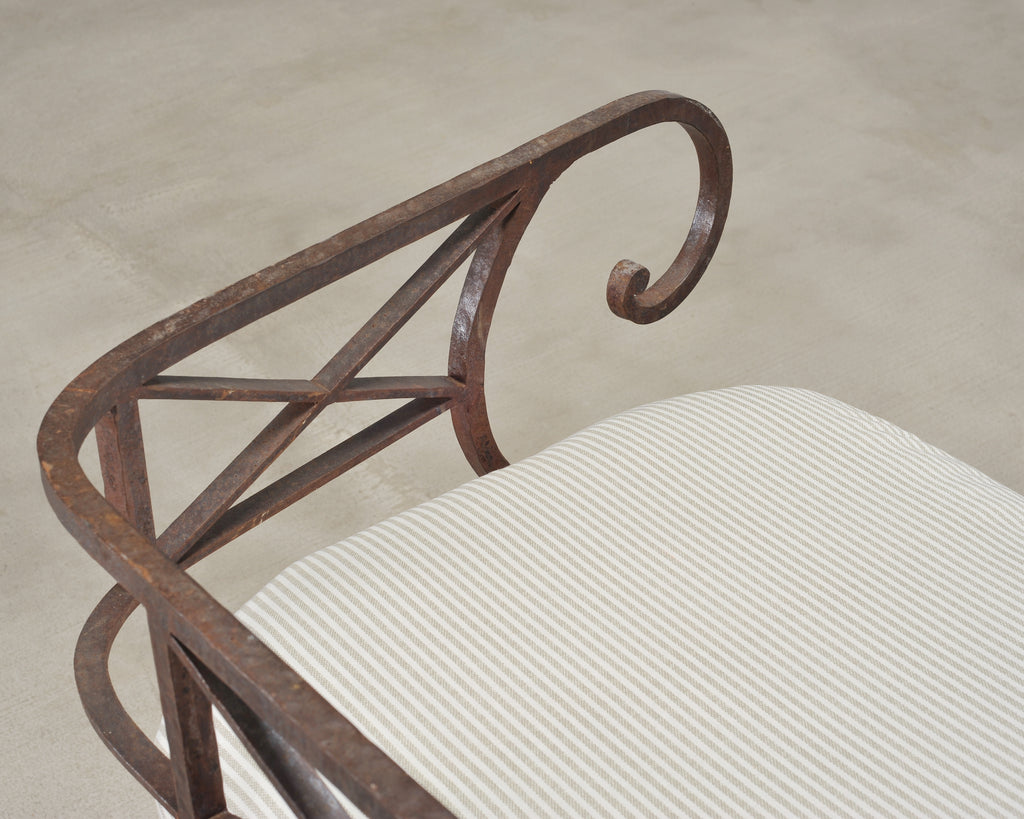 20th C. French Neoclassical Iron Tête-À-Tête Garden Bench