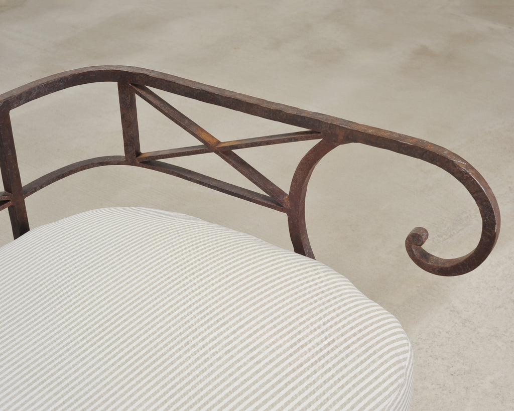20th C. French Neoclassical Iron Tête-À-Tête Garden Bench