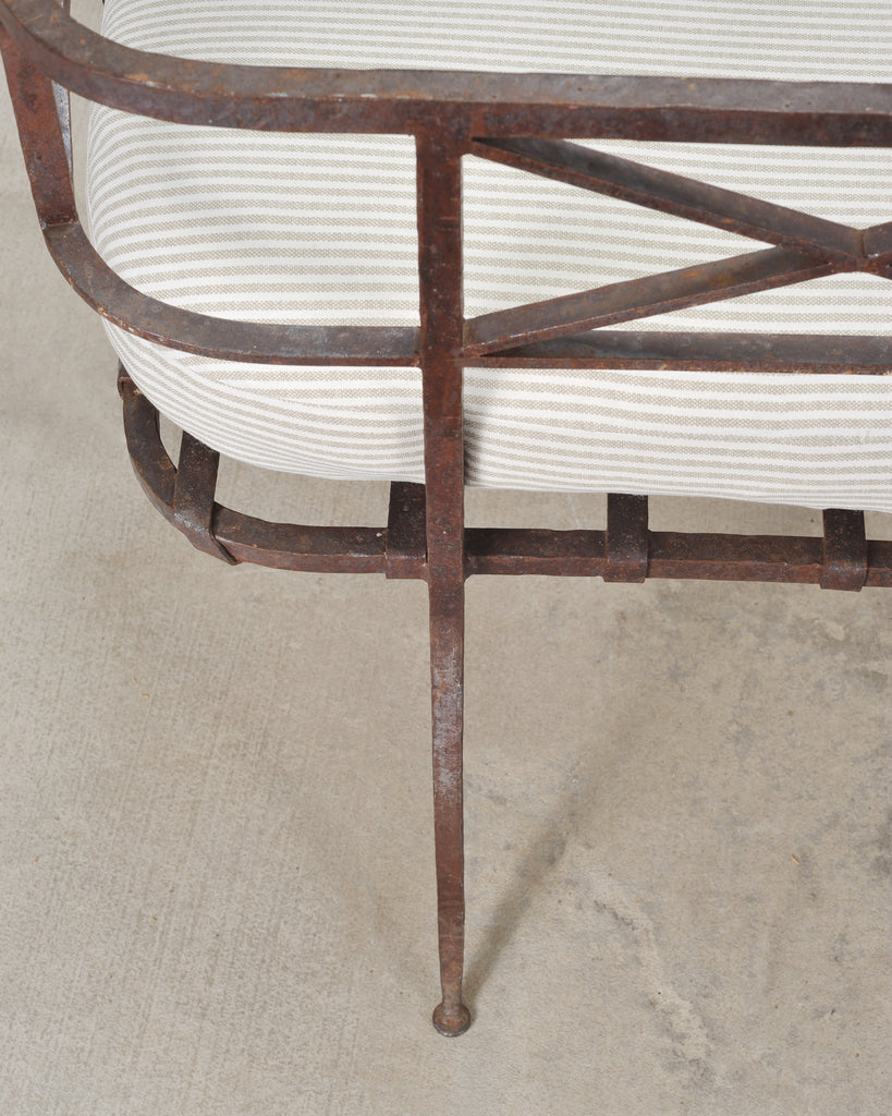 20th C. French Neoclassical Iron Tête-À-Tête Garden Bench