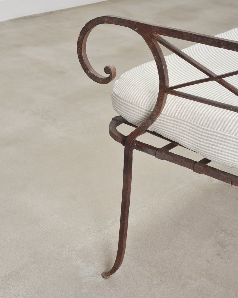 20th C. French Neoclassical Iron Tête-À-Tête Garden Bench
