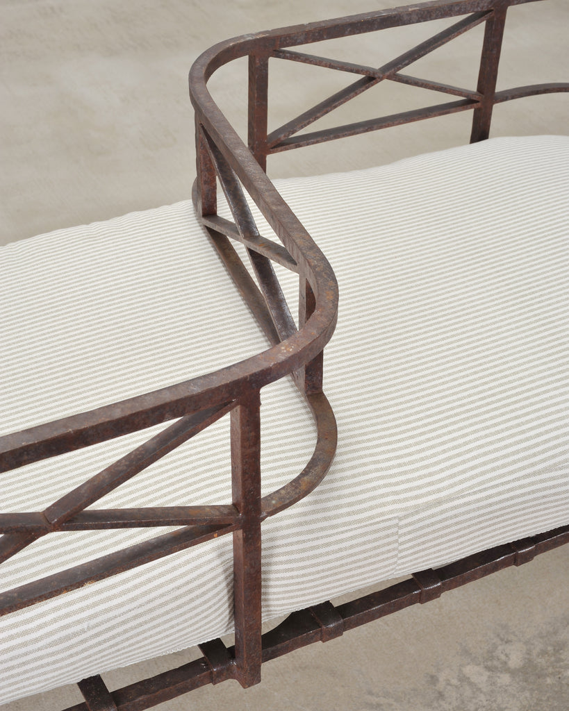 20th C. French Neoclassical Iron Tête-À-Tête Garden Bench
