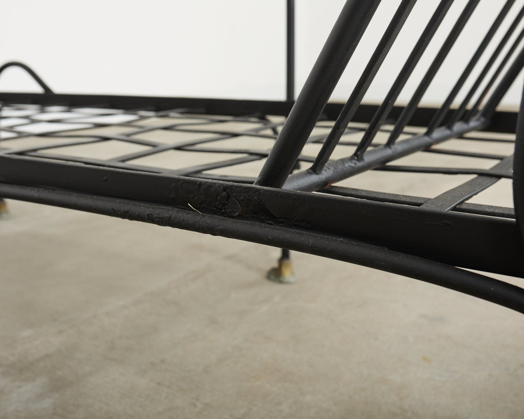 Pair Tetes de Lionnes Bronze Iron Chaise Longues After Giacometti