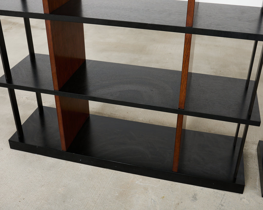 Pair of Ralph Lauren Italian Oak Cushing Etagere Bookcases