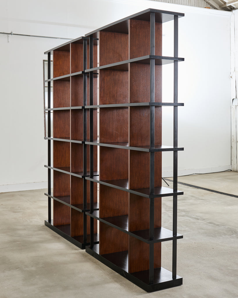 Pair of Ralph Lauren Italian Oak Cushing Etagere Bookcases