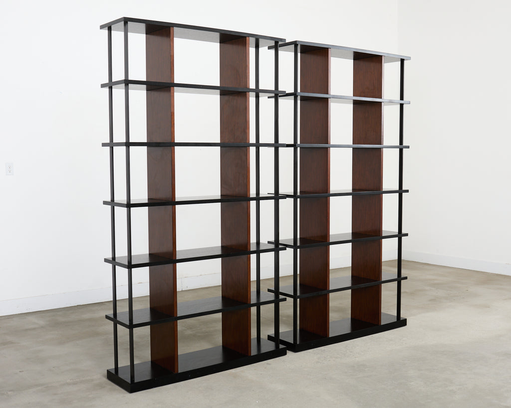 Pair of Ralph Lauren Italian Oak Cushing Etagere Bookcases