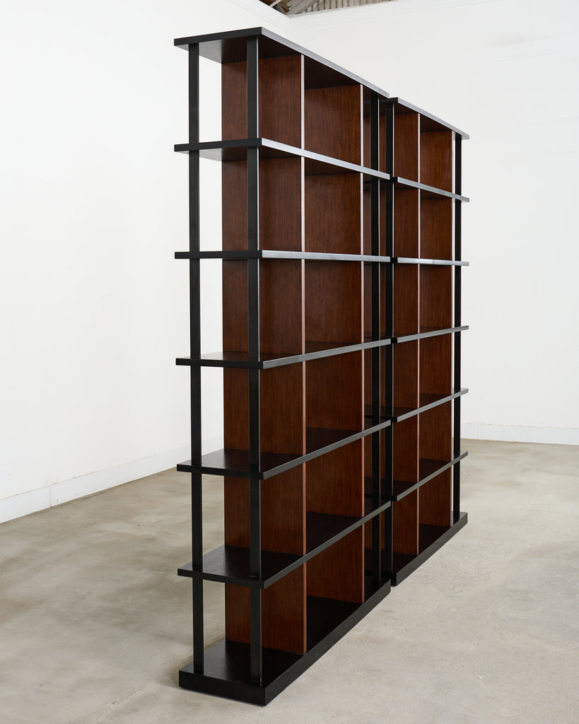 Pair of Ralph Lauren Italian Oak Cushing Etagere Bookcases