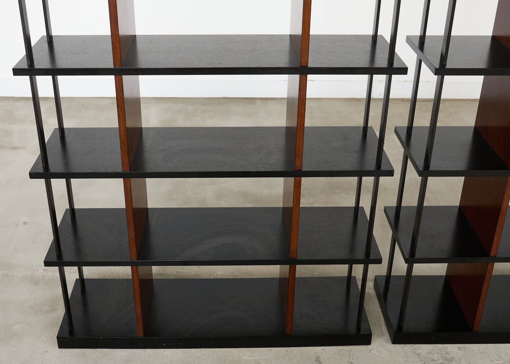 Pair of Ralph Lauren Italian Oak Cushing Etagere Bookcases