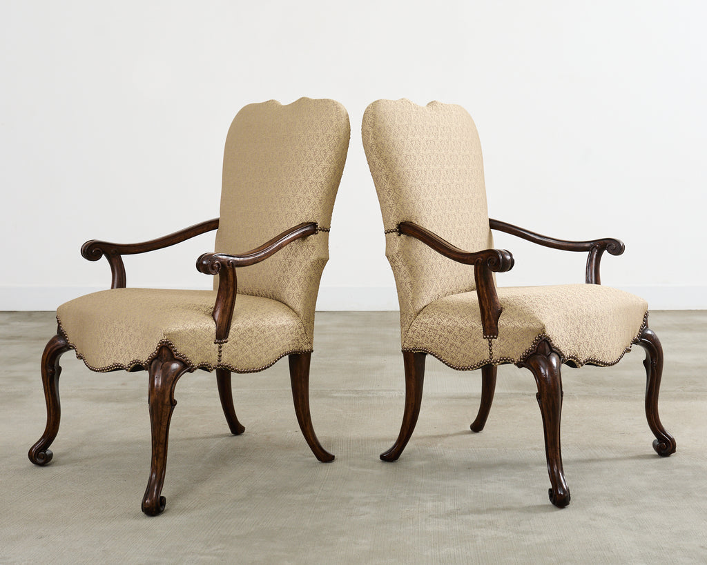 Set of Ten Therien Studio Volute Walnut Dining Chairs