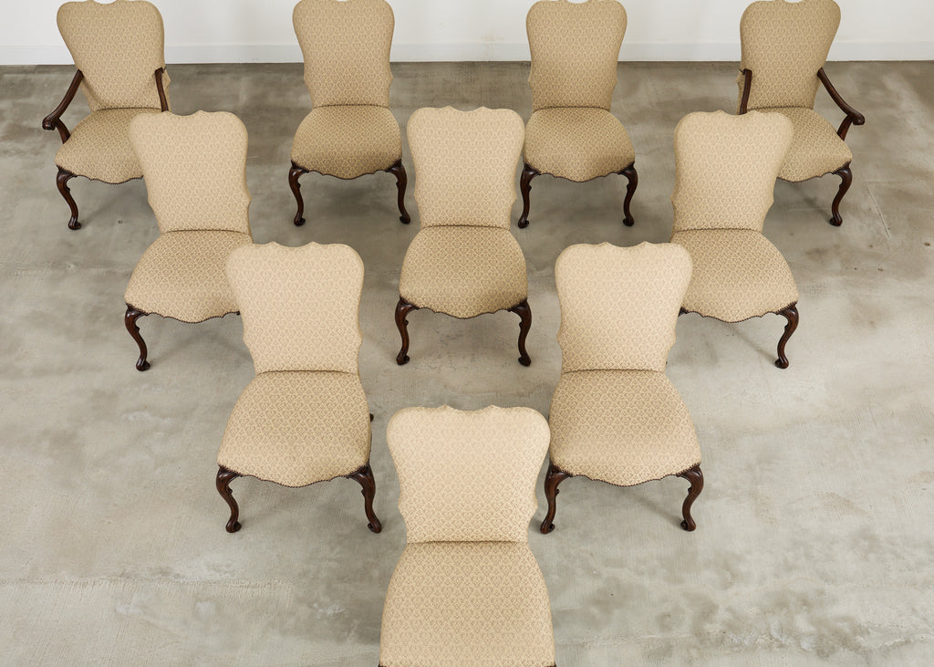 Set of Ten Therien Studio Volute Walnut Dining Chairs