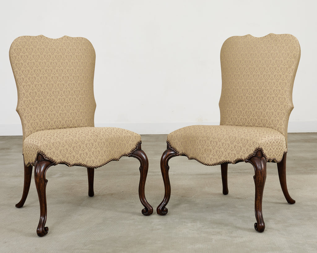 Set of Ten Therien Studio Volute Walnut Dining Chairs