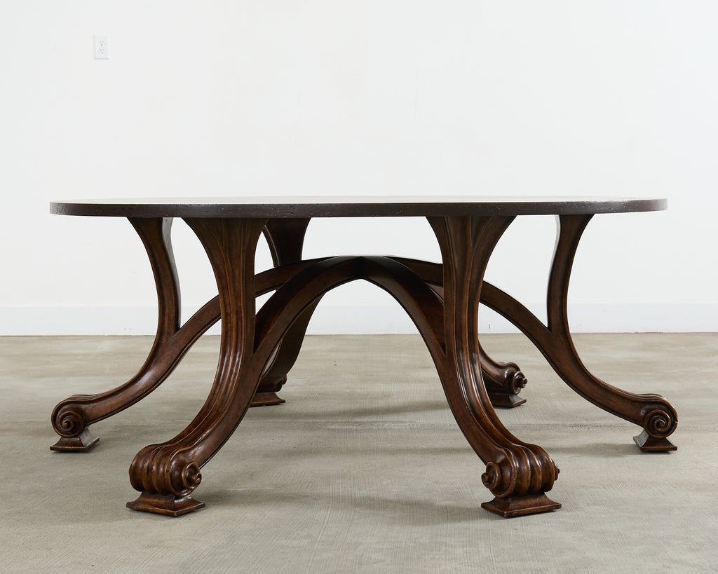 Therien Studio for Dessin Fournir Walnut Volute Dining Table