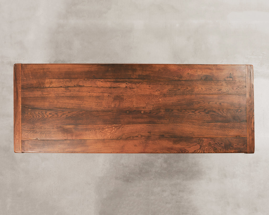 Country French Oak Refectory Farmhouse Trestle Dining Table 8 Ft.