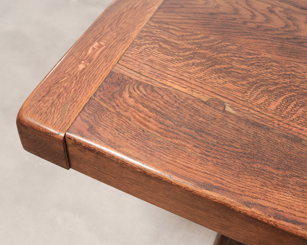 Country French Oak Refectory Farmhouse Trestle Dining Table 8 Ft.