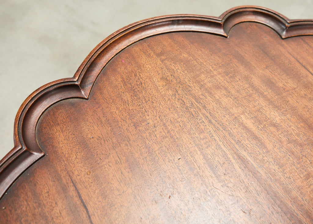 Georgian Style Carved Mahogany Pie Crust Tripod Drinks Table