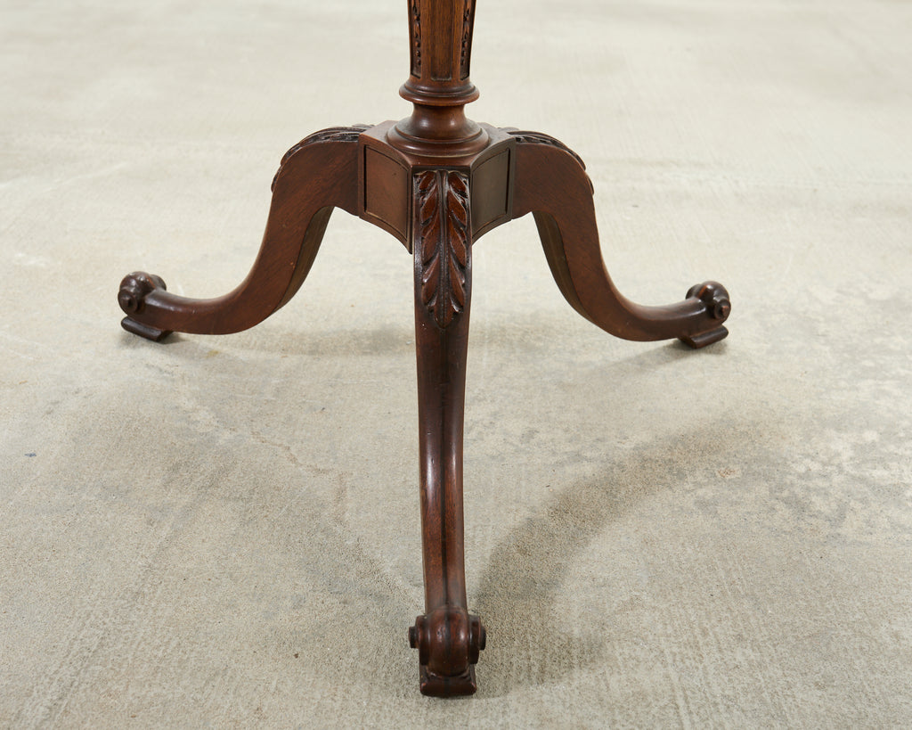 Georgian Style Carved Mahogany Pie Crust Tripod Drinks Table