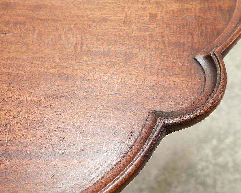 Georgian Style Carved Mahogany Pie Crust Tripod Drinks Table