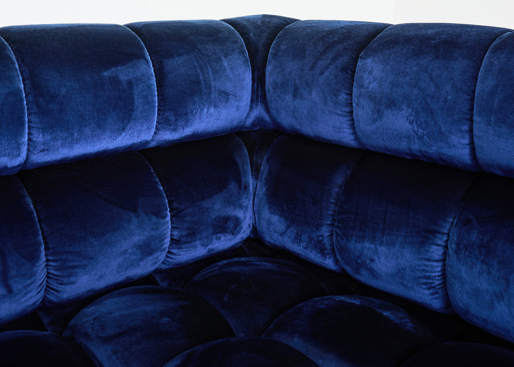 Todd Merrill Custom Sectional Sofa Ottoman Blue Velvet