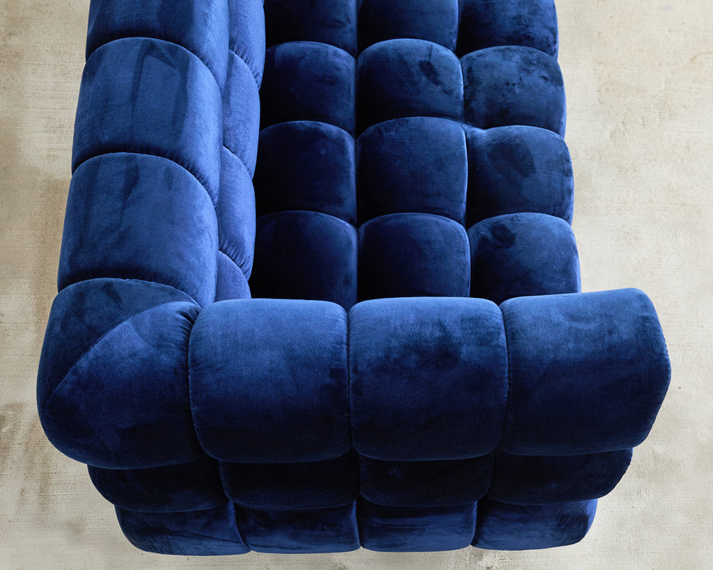 Todd Merrill Custom Sectional Sofa Ottoman Blue Velvet