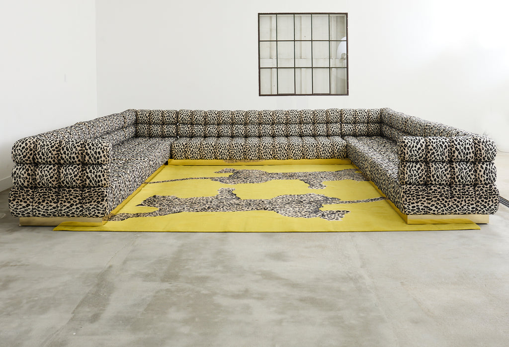 Todd Merrill Custom Sectional Sofa with Schumacher Snow Leopard